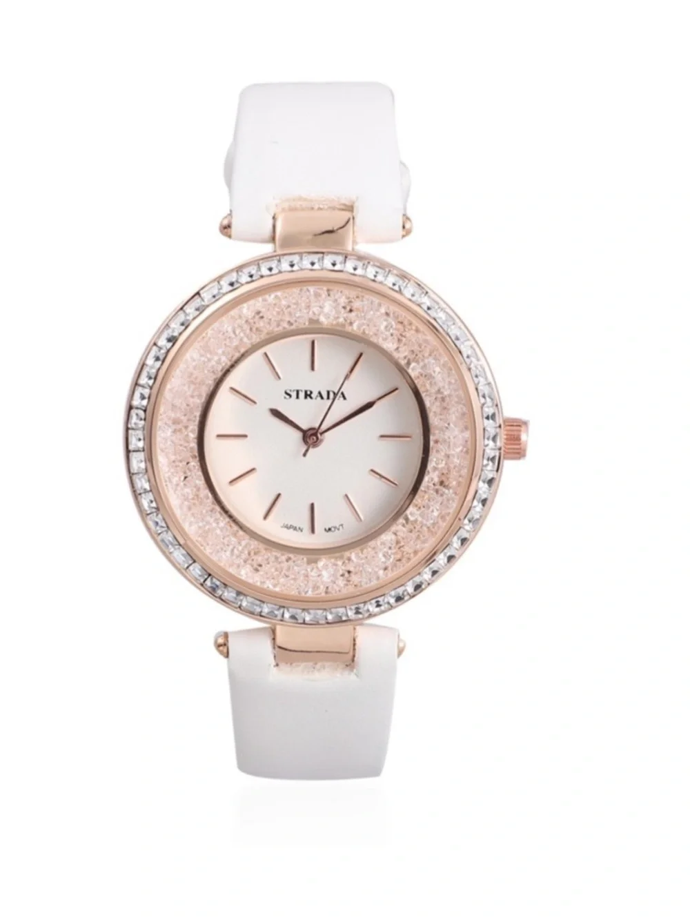 White Watch with White Austrian Crystals